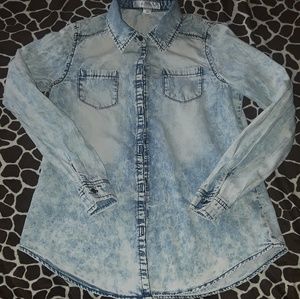 Acid washed Denim button down shirt